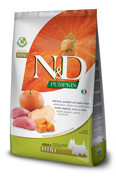 N&D GF PUMPKIN BOAR&APPLE ADULT MINI 800 G