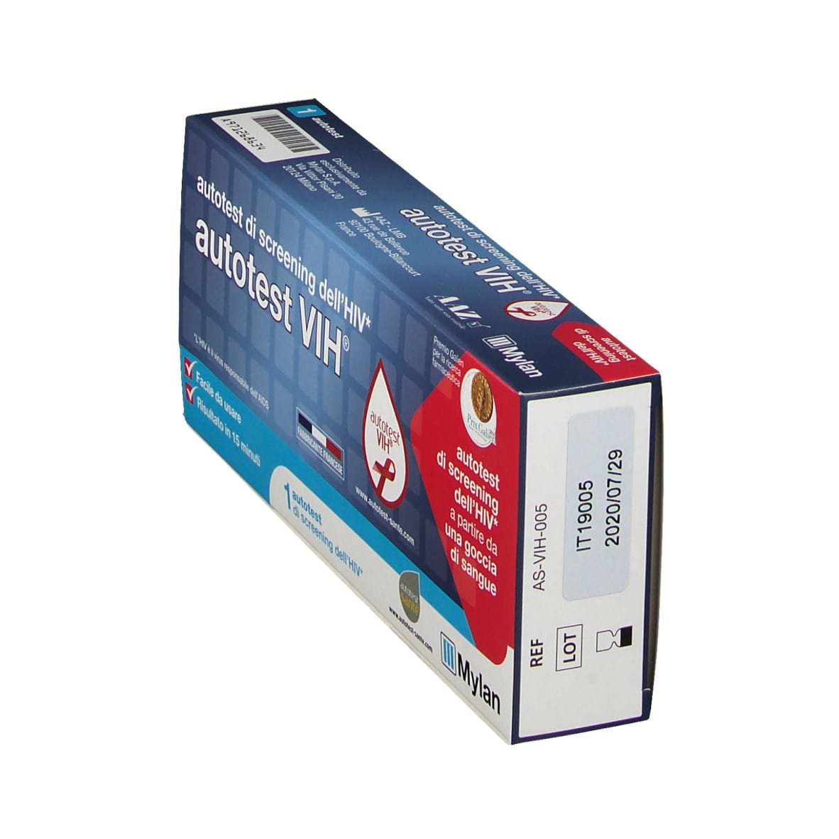 AUTOTEST VIH SCREENING DELL'HIV CONTIENE 1 AUTOTEST + SOLUZIONE + BISTURI + CEROTTO + GARZA + SALVIETTA DISINFETTANTE