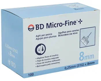AGO PER PENNA DA INSULINA BD MICROFINE GAUGE 31 8 MM 100 PEZZI AGO PER PENNA DA INSULINA BD MICROFINE GAUGE 31 8 MM 100 PEZZI