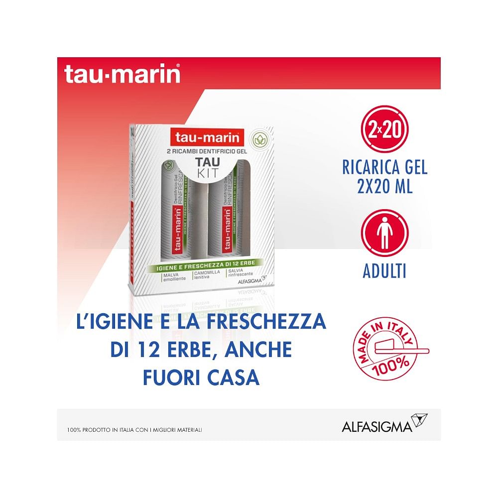 Tau Marin Dentifricio Rinfrescante Ricarica Tau Kit 2 X20 Ml