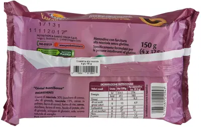 CEREAL BUONI SENZA CROSTATINA ALLA NOCCIOLA 150 G CEREAL BUONI SENZA CROSTATINA ALLA NOCCIOLA 150 G