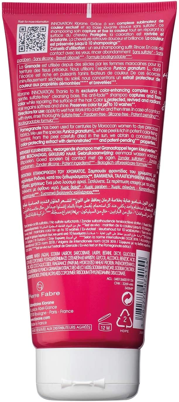 KLORANE SHAMPOO TRATTANTE ANTI-SBIADIMENTO SENZA SOLFATI AL MELOGRANO 200 ML