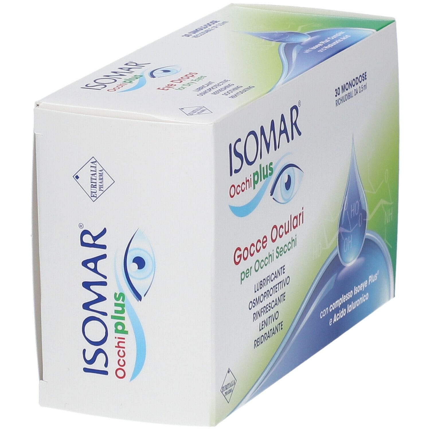 ISOMAR OCCHI PLUS GOCCE OCULARI PER OCCHI SECCHI ALL'ACIDO IALURONICO 0,25% 30 FLACONCINI MONODOSE