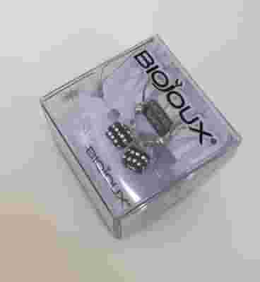 BJT930 ORECCHINI BLACK/WHITE STRI STAINLESS STEEL
