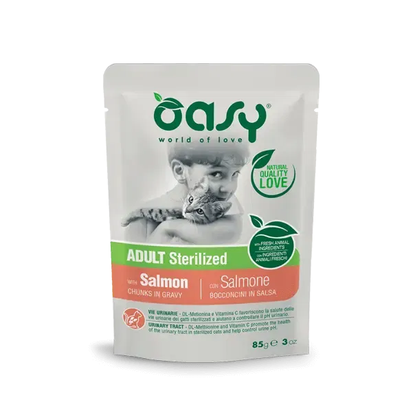 OASY WET CAT BOCCONCINI ADULT STERILIZED SALMON 85 G