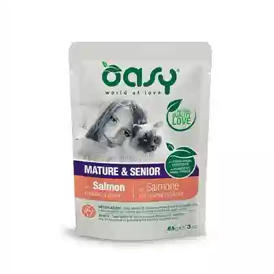 OASY WET CAT BOCCONCINI MATURE & SENIOR SALMON 85 G