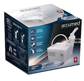 ACCUMED AEROSOL A PISTONE CON AMPOLLA A DUE VELOCITA' DI NEBULIZZAZIONE ACCUMED AEROSOL A PISTONE CON AMPOLLA A DUE VELOCITA' DI NEBULIZZAZIONE