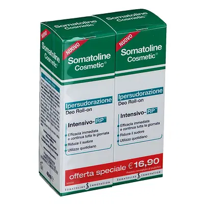 SOMATOLINE COSMETIC DEODORANTE IPERSUDORAZIONE DUETTO ROLL-ON 40 ML + 40 ML SOMATOLINE COSMETIC DEODORANTE IPERSUDORAZIONE DUETTO ROLL-ON 40 ML + 40 ML