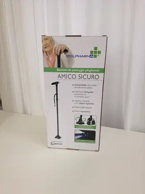 BASTONE COLPHARMA DA PASSEGGIO PIEGHEVOLE AMICO SICURO NERO BASTONE COLPHARMA DA PASSEGGIO PIEGHEVOLE AMICO SICURO NERO