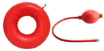 CIAMBELLA GONFIABILE PER INVALIDI IN GOMMA ROSSA TEAM DELUXE CON POMPA 45CM DIAMETRO