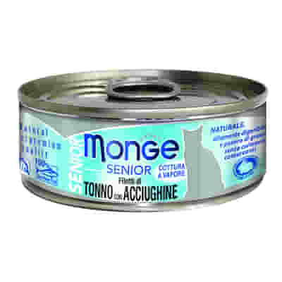 MONGE NATURAL QUALITY GATTO MONGE JELLY FILETTI DI TONNO/ACCIUGHINE SENIOR 80 G