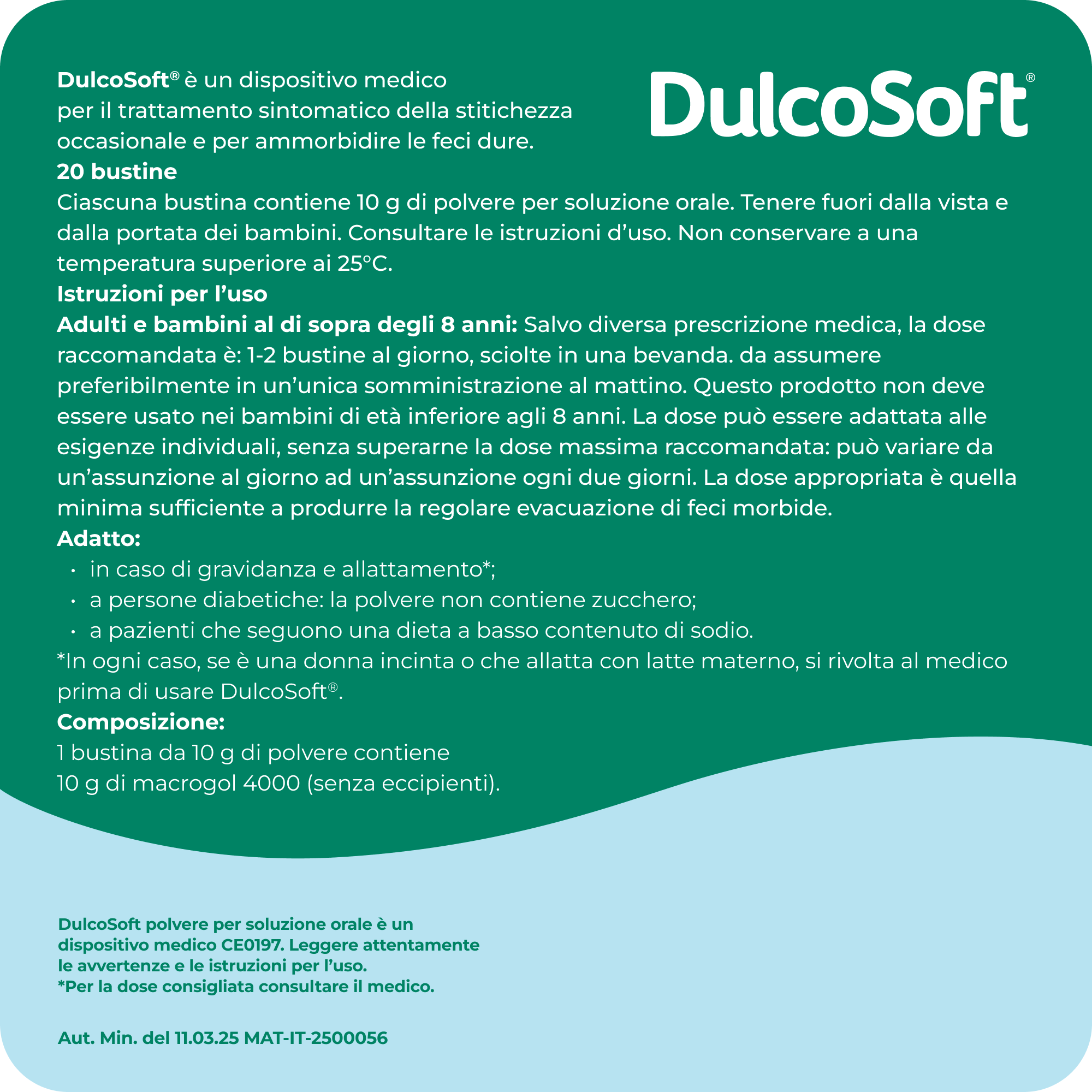 Dulcosoft Polvere per Soluzione Orale, Lassativo, Macrogol per Stitichezza