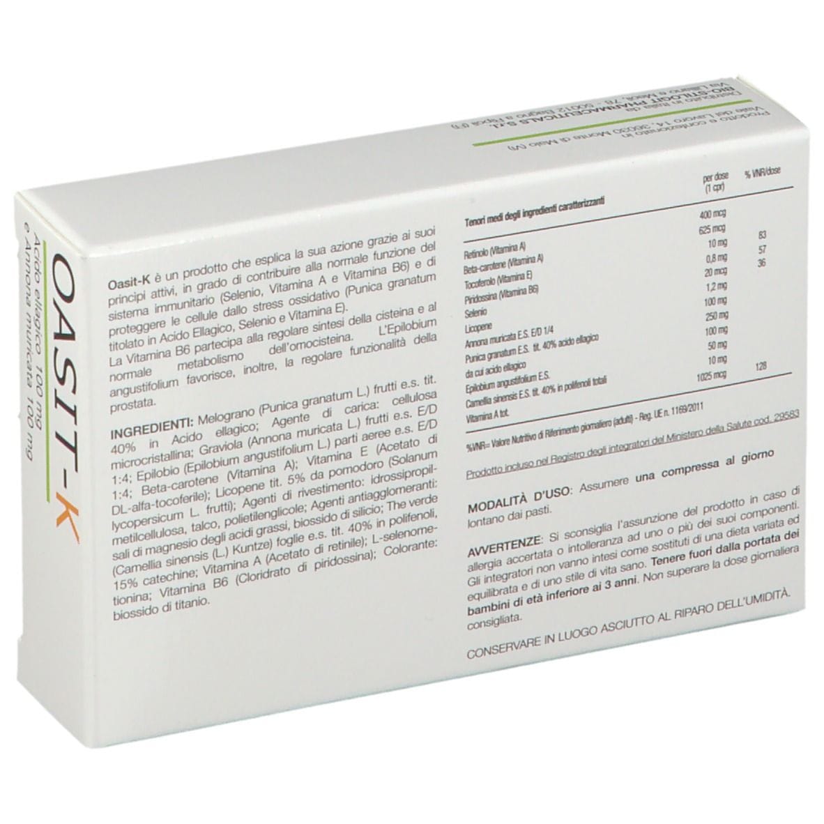 OASIT-K 20 COMPRESSE 750 MG