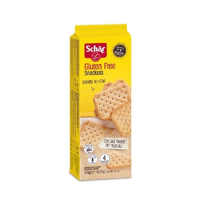 Schar Snackers Crackers Con Sale Marino Senza Lattosio 4 Porzioni Da 29 G