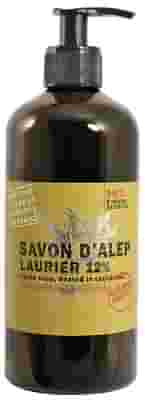 SAPONE DI ALEPPO LIQUIDO 12% ALLORO SAVON D'ALEP LIQUIDE 12% LAURIER ALEPPO SOAP 500 ML