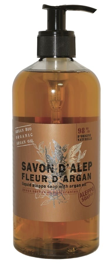 SAPONE DI ALEPPO LIQUIDO FIORI D'ARGAN SAVON D'ALEP LIQUIDE FLEUR D'ARGAN ALEPPO SOAP