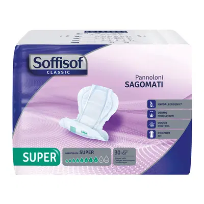 PANNOLONE SOFFISOF CLASSIC SAGOMATO SUPER 30 PEZZI PANNOLONE SOFFISOF CLASSIC SAGOMATO SUPER 30 PEZZI