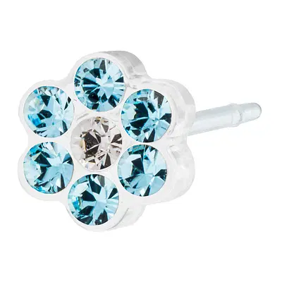 BLOMDAHL FORALOBO MP DAISY 5MM AQUAMARINE/CRYSTAL BLOMDAHL FORALOBO MP DAISY 5MM AQUAMARINE/CRYSTAL