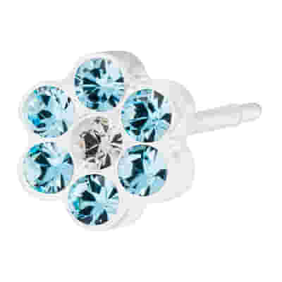 BLOMDAHL FORALOBO MP DAISY 5MM AQUAMARINE/CRYSTAL