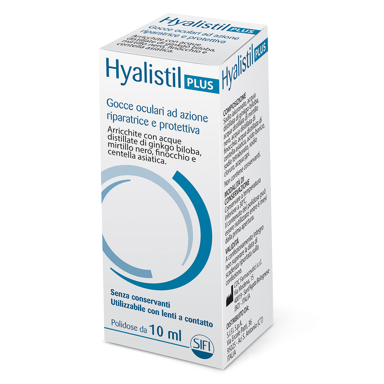 GOCCE OCULARI HYALISTIL PLUS ACIDO IALURONICO 0,4% ACQUA DISTILLATA DI GINKGO BILOBA + MIRTILLO NERO + FINOCCHIO + CENTELLA ASIATICA 10 ML
