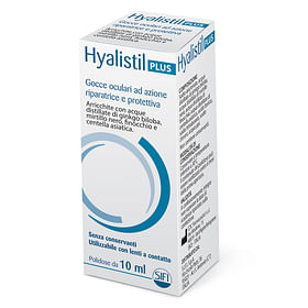 Gocce Oculari Hyalistil Plus Acido Ialuronico 0,4% Acqua Distillata Di Ginkgo Biloba + Mirtillo Nero + Finocchio + Centella Asiatica 10 Ml