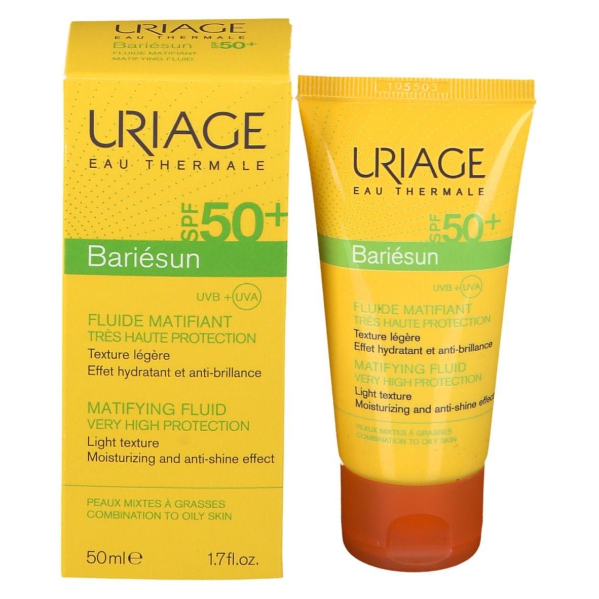 URIAGE EAU THERMALE BARIESUN SPF50+ MAT FLUIDO 50 ML