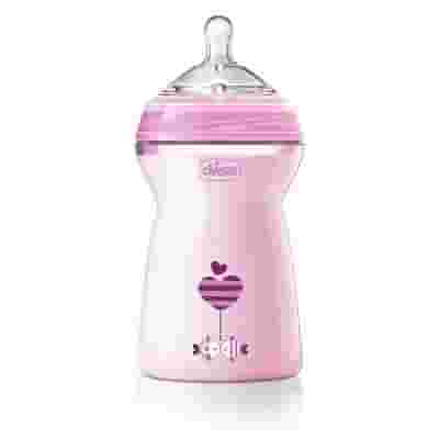 CHICCO BIBERON NATFEEL 6M+ GIRL 330 ML