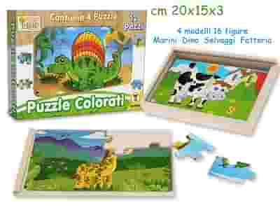 GIOCO PUZZLE LEGNO 4 FIGURE 4 MODELLI ASSORTITI 20X15 CM