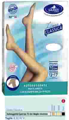SAUBER AUTOREGGENTE OPEN TOE MAGLIA MICRORETE 70 DEN COLORE NEUTRO BEIGE TAGLIA 2 LINEA CLASSICA