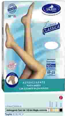 SAUBER AUTOREGGENTE OPEN TOE MAGLIA MICRORETE 140 DEN COLORE NEUTRO BEIGE TAGLIA 2 LINEA CLASSICA