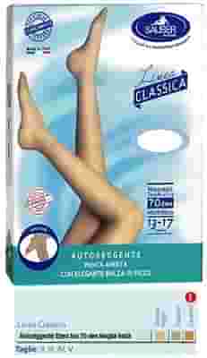SAUBER AUTOREGGENTE OPEN TOE MAGLIA LISCIA 70 DEN COLORE NEUTRO BEIGE TAGLIA 4 LINEA CLASSICA