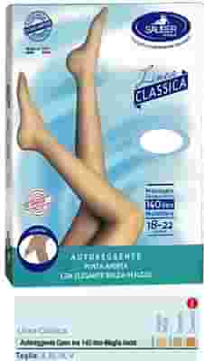 SAUBER AUTOREGGENTE OPEN TOE MAGLIA LISCIA 140 DEN COLORE NEUTRO BEIGE TAGLIA 5 LINEA CLASSICA