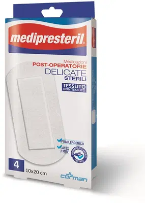 MEDICAZIONE POST OPERATORIA MEDIPRESTERIL DELICATA TNT 10X20CM 5 PEZZI MEDICAZIONE POST OPERATORIA MEDIPRESTERIL DELICATA TNT 10X20CM 5 PEZZI