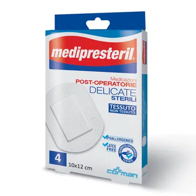 MEDICAZIONE POST OPERATORIA MEDIPRESTERIL DELICATA TNT 10X12CM 5 PEZZI MEDICAZIONE POST OPERATORIA MEDIPRESTERIL DELICATA TNT 10X12CM 5 PEZZI