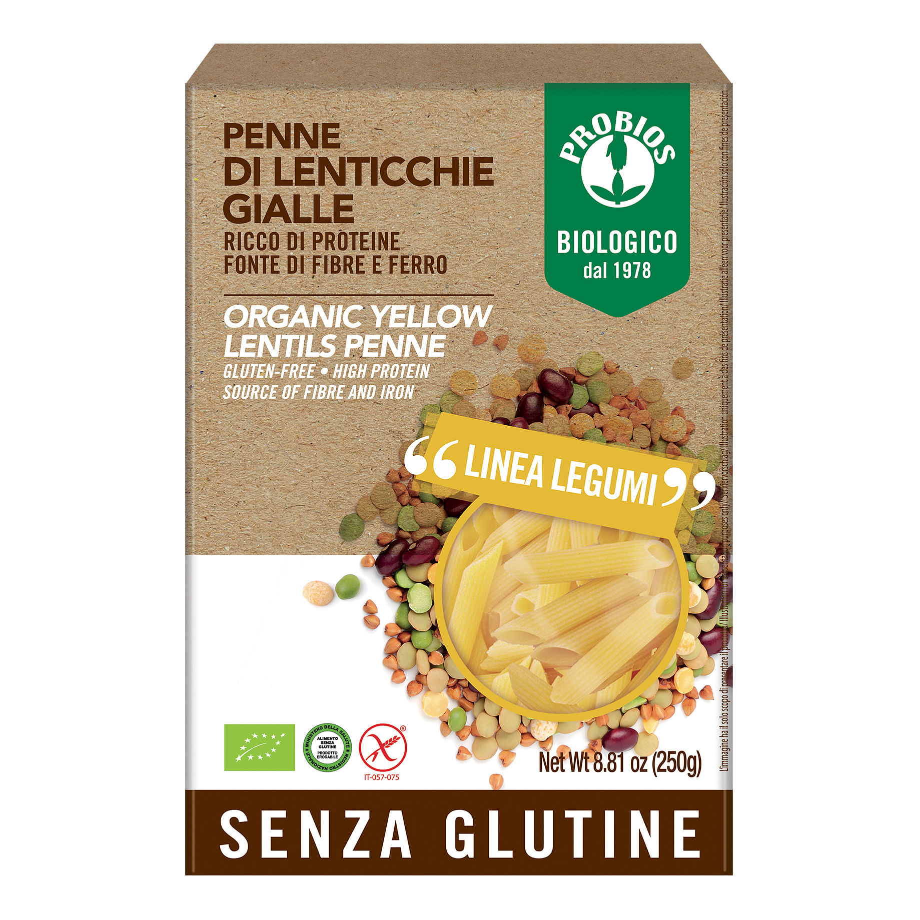 Probios Penne Lenticchie Gialle 250 G