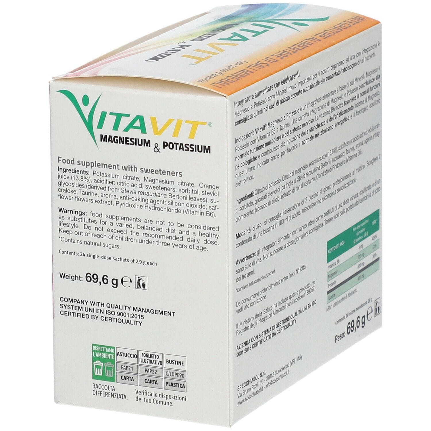 VITAVIT MAGNESIO POTASSIO 24 BUSTINE