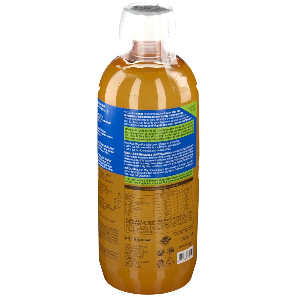 ZUCCARI ALOEVERA2 ALOE MAGNIFICA CON EDULCORANTE 1 LITRO