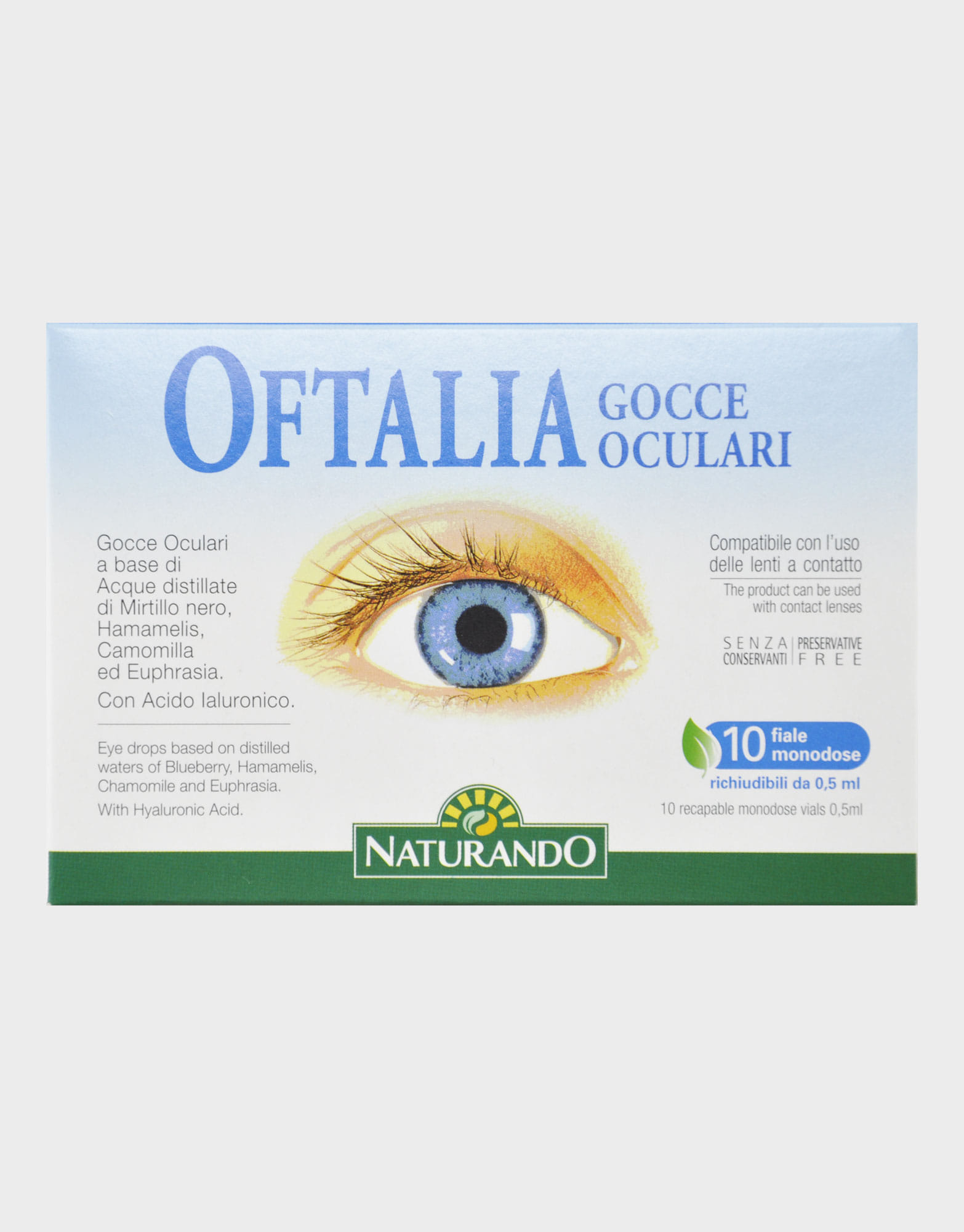 OFTALIA GOCCE OCULARI MONODOSE 2 STRIP DA 5 FIALE DA 0,5 ML