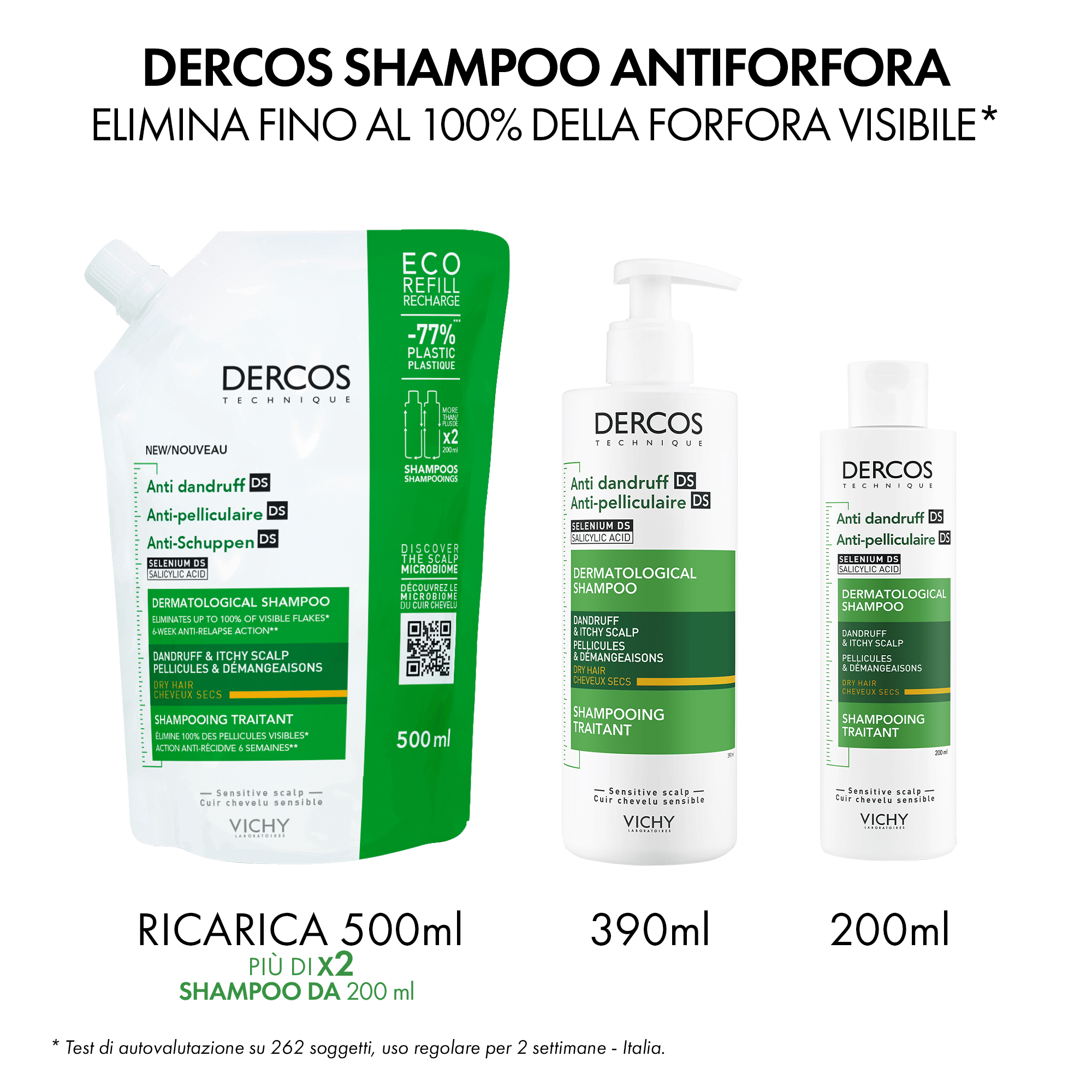 DERCOS SHAMPO ANTIFORFORA SECCHI 390 ML