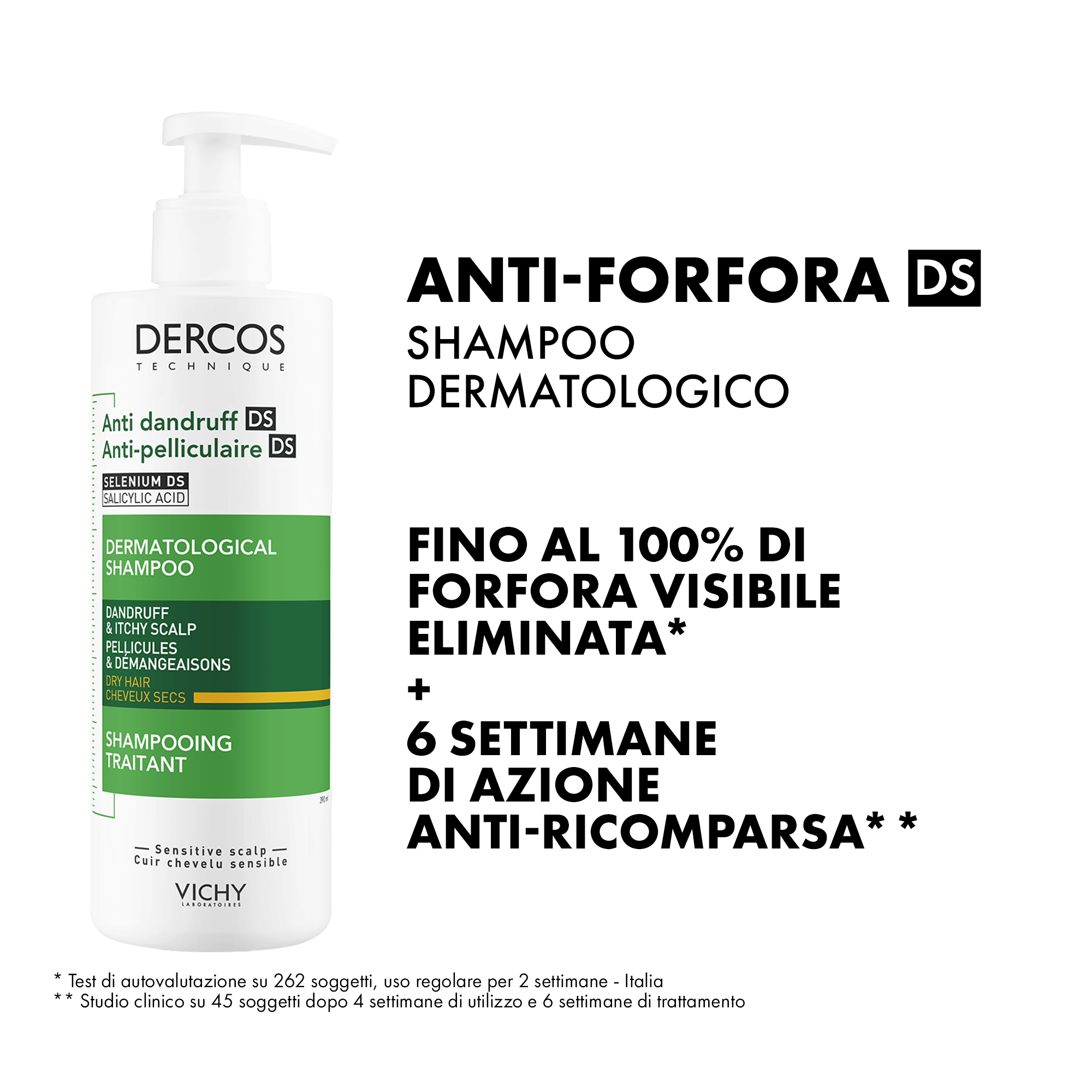 DERCOS SHAMPO ANTIFORFORA SECCHI 390 ML