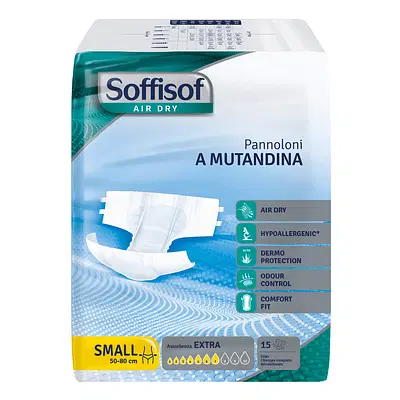 SOFFISOF PANNOLINO MUTANDINA AIR DRY SOFFISOF EXTRA S 15 PEZZI SOFFISOF PANNOLINO MUTANDINA AIR DRY SOFFISOF EXTRA S 15 PEZZI
