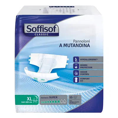 PANNOLINO MUTANDINA SOFFISOF CLASSIC SUPER XL 15 PEZZI PANNOLINO MUTANDINA SOFFISOF CLASSIC SUPER XL 15 PEZZI