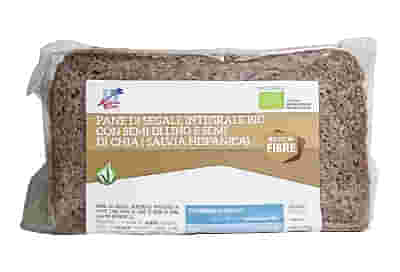 PANE DI SEGALE INTEGRALE CON SEMI DI LINO E SEMI DI CHIA BIO 500 G