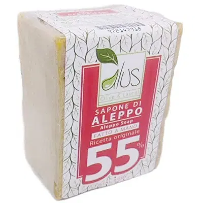 ALUS OLIVE & LAUREL SAPONE DI ALEPPO FATTO A MANO 55% 200 G ALUS OLIVE & LAUREL SAPONE DI ALEPPO FATTO A MANO 55% 200 G