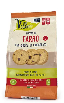 BIOVEGANDO BISCOTTI FARRO CON GOCCE DI CIOCCOLATO 250 G BIOVEGANDO BISCOTTI FARRO CON GOCCE DI CIOCCOLATO 250 G