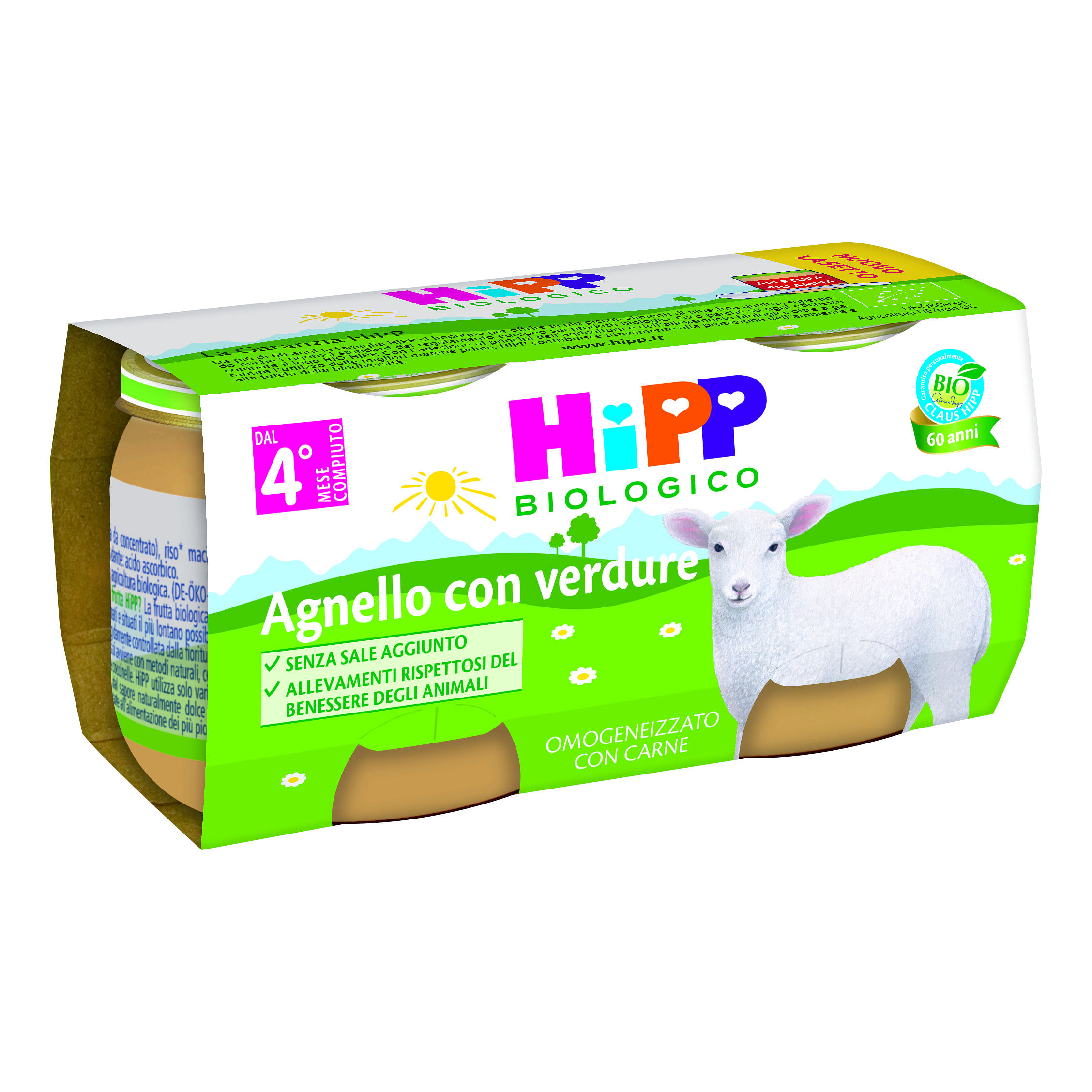 Hipp Bio Omogeneizzato Agnello Con Verdure 2 X80 G