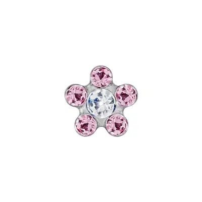 FIORE 6MM CRISTALLO/PUNTO ROSA FIORE 6MM CRISTALLO/PUNTO ROSA