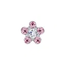 FIORE 6MM CRISTALLO/PUNTO ROSA