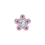 FIORE 6MM CRISTALLO/PUNTO ROSA