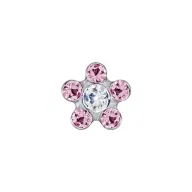 FIORE 6MM CRISTALLO/PUNTO ROSA